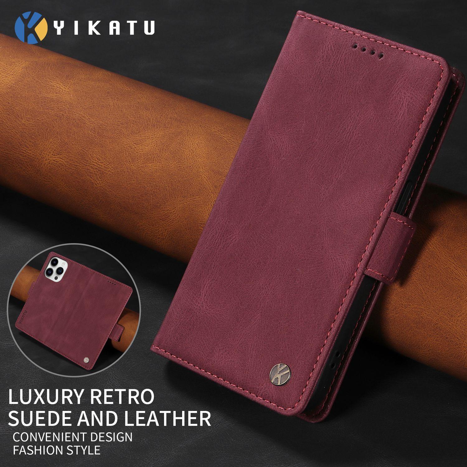 

Чехол с боковой пряжкой для Google Pixel 9 Pro XL 9A 8 8A 7 7A 6 6A Pro Cover Flip Wallet Phone coque Google Pixel 6A вино красного