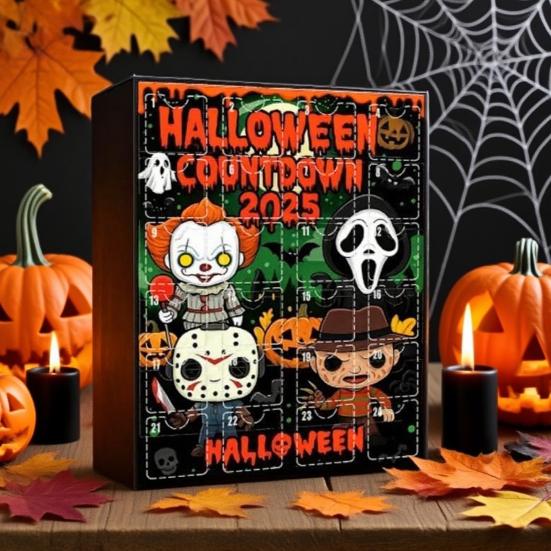 Yousheng 2025 Halloween Advent Calendar 24-Day Countdown Calendar Collectible Horror Movie Dolls Decor for Home Car