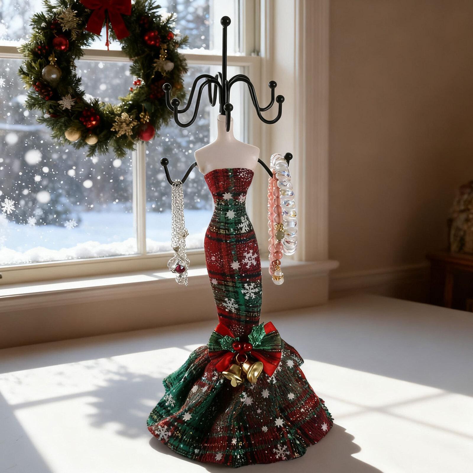 

Christmas Bell Fishtail Skirt Jewelry Storage Rack Decoration Props One Size