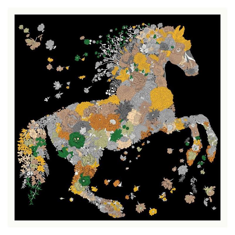 POBING Twill Silk Square Scarf Animals Print Women Scarves&Wrap Giraffe Neckerchief Spanish Foulards cachecol Large Bandana