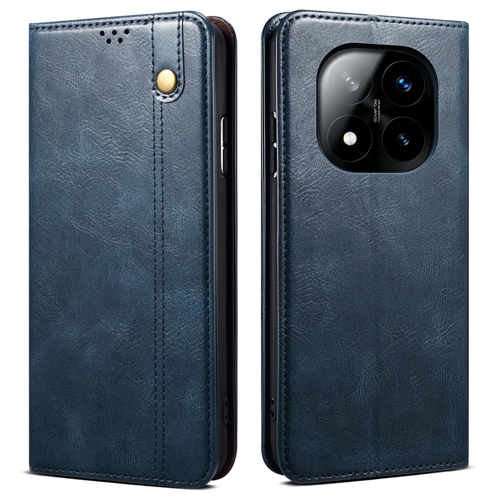 

For Xiaomi Redmi Note 14 Pro 5G/Poco X7 5G Case Crazy Horse Texture Waxy Leather Wallet Stand Phone Cover D