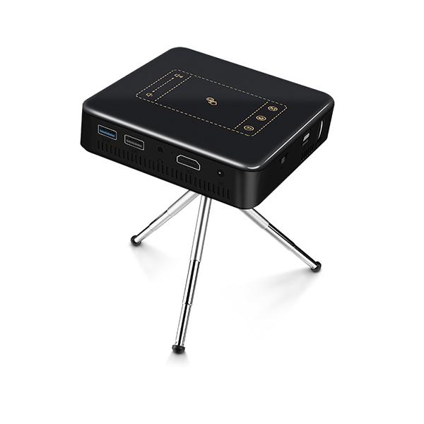 Mini Smart DLP Projector Portable Home Theater 3D Cinema TV 4K-Laser Rechargeable Smart Movie Outdoor Projector with Touch Panel