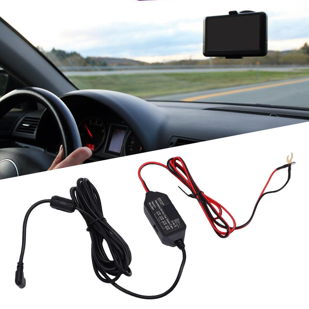 Cam Hardwiring Kit Supports 24Celsius7 Parking Real Time Voltage Display USB C Camera Power Cord with Indicator for Truck Car