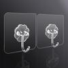 100Pcs Transparent Stainless Steel Self-Adhesive Hooks Bathroom Towel Clothes Storage Sticker Hooks Key Hangers Storage