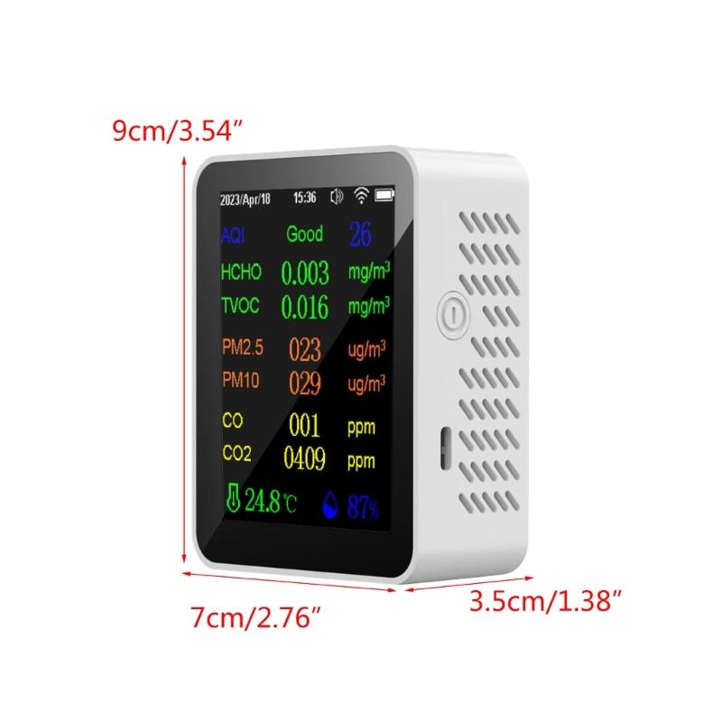 Air Quality Detector Alarm Sensors CO2 Temperature Humidity Tester Monitor Analysis for Analyzing Indoor Air Composition