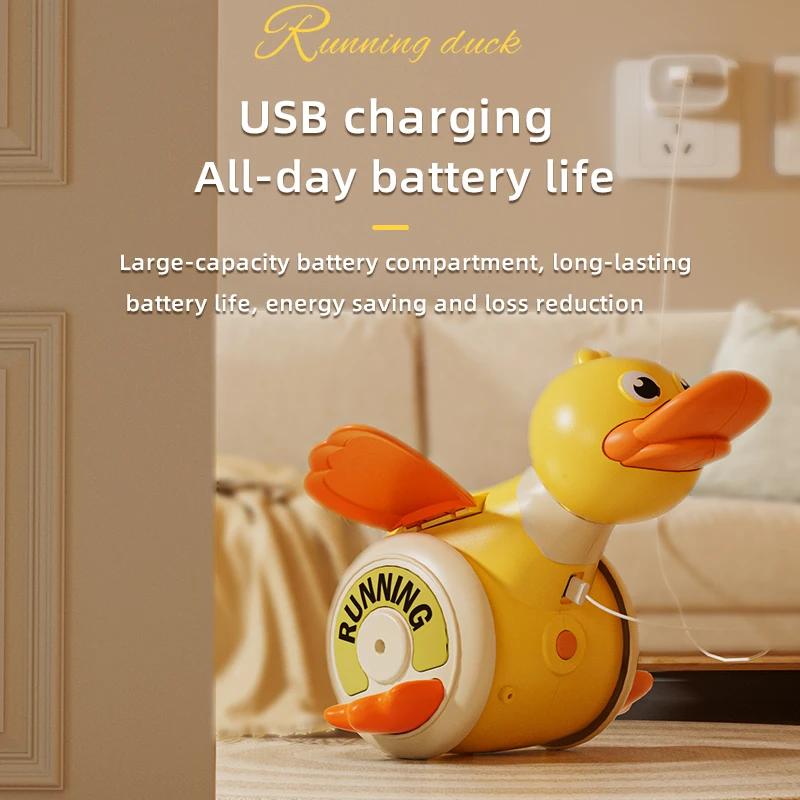 Electric Rotating Foraging Duck Toy: Adorable with Sound & Light, Helps Babies Learn To Climb. A Perfect Gift for Children