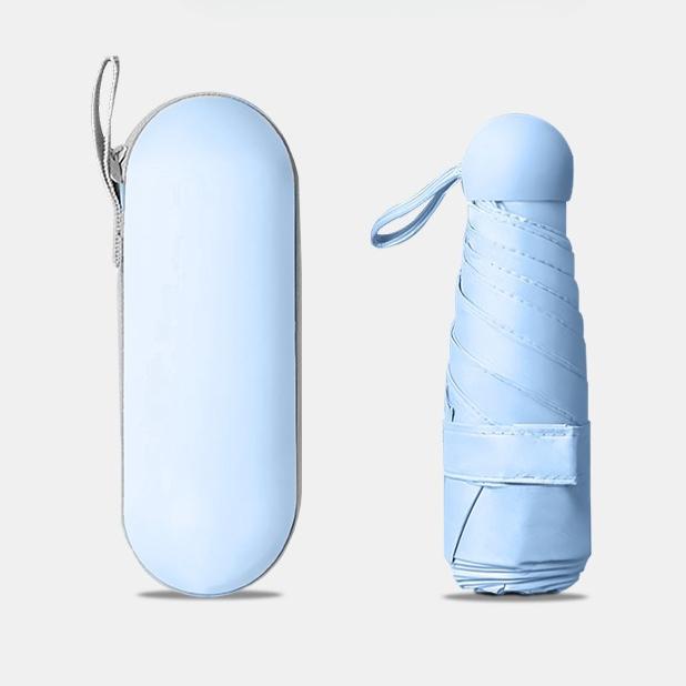 18CM 6 Ribs Lightweight Compact Pocket Umbrella with Storage Box Folding Travel Umbrella for Daily Life Sunny and Rainy Days