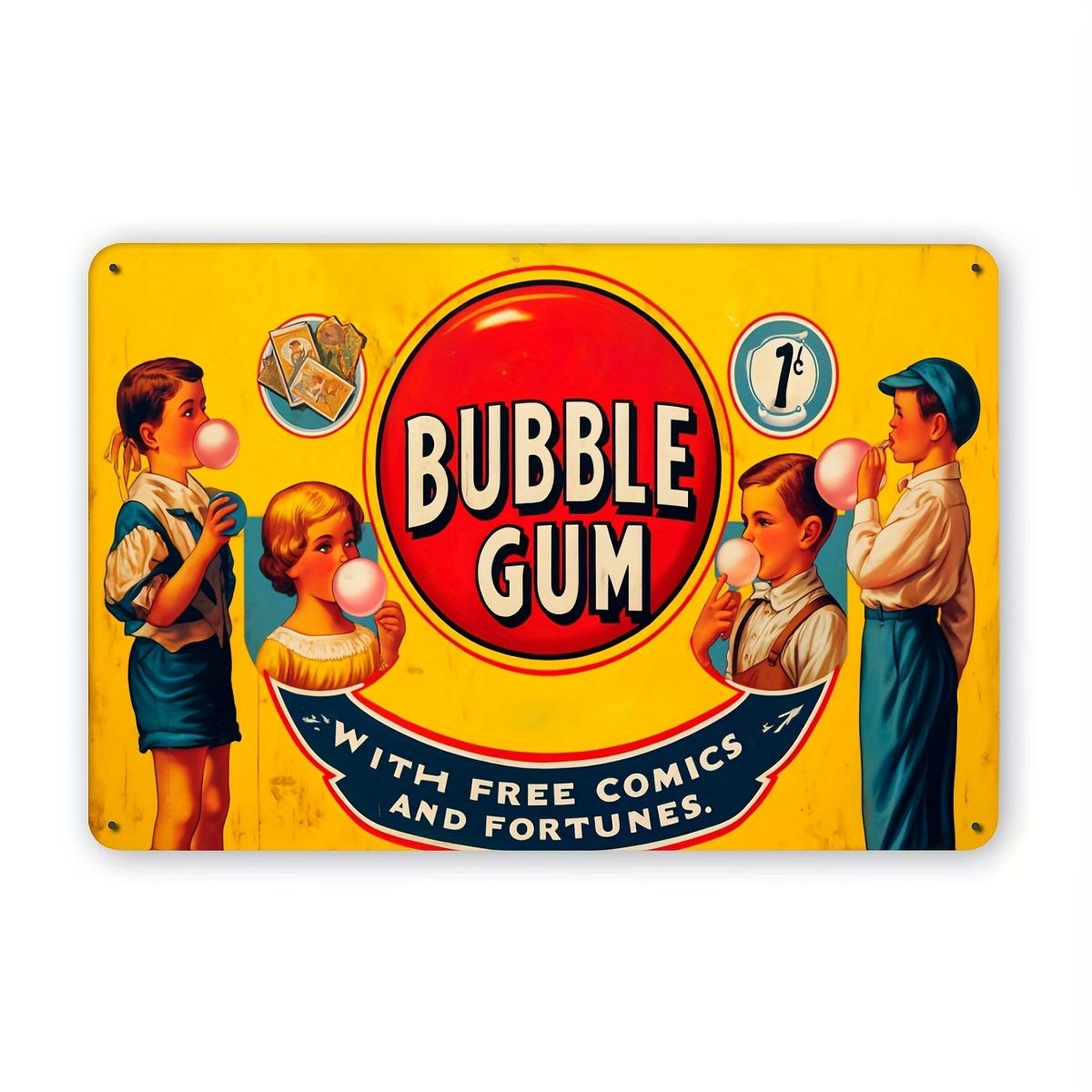 

Vintage Double Bubble Gum Metal Sign Classic Iron Wall Art for Home Bar Restaurant Garage Kitchen Decor 20x30cm（7.8x11.8inch）