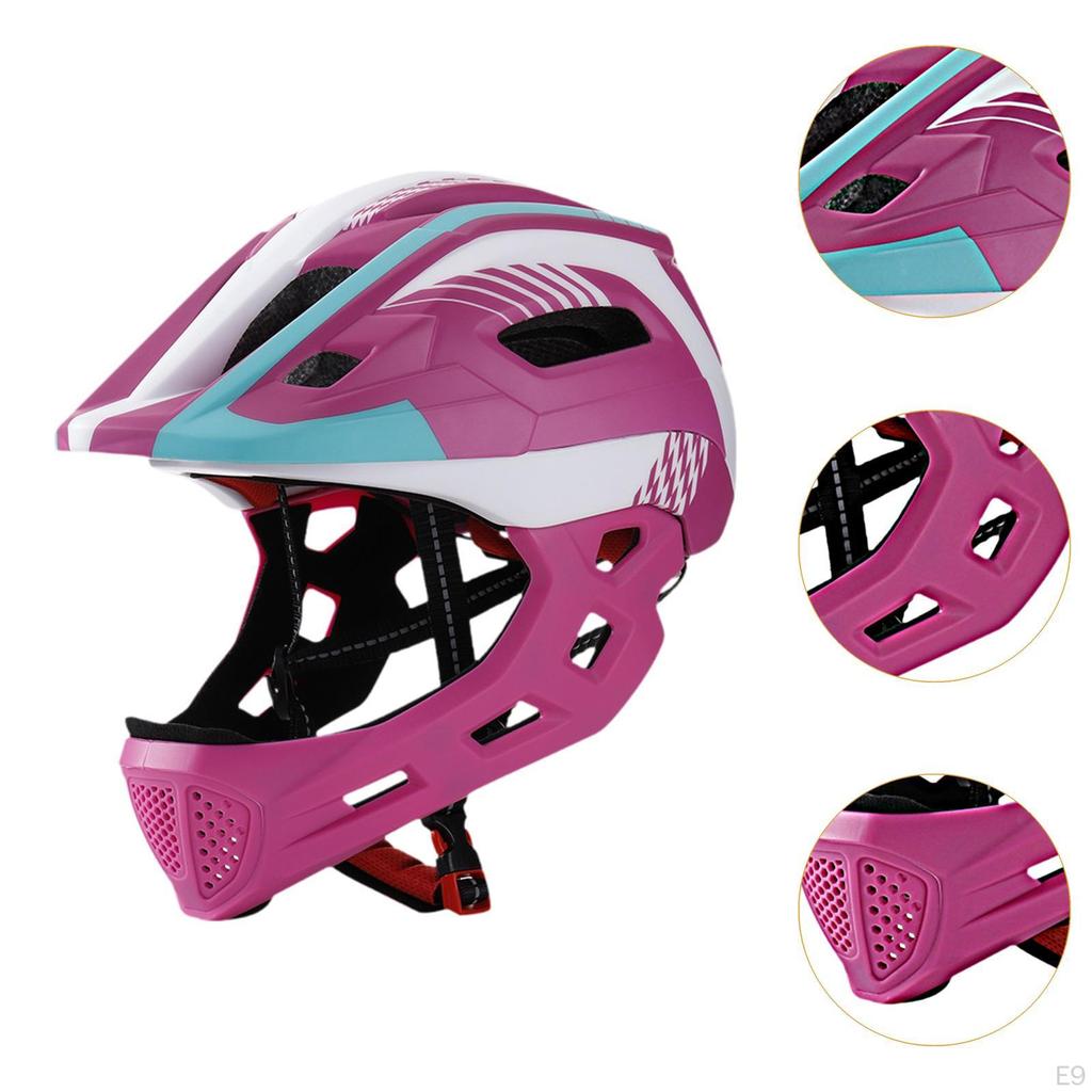 Kinder Fahrradhelm Kinder Vollgesicht Belüftung Tragbar Straße Berg für Roller