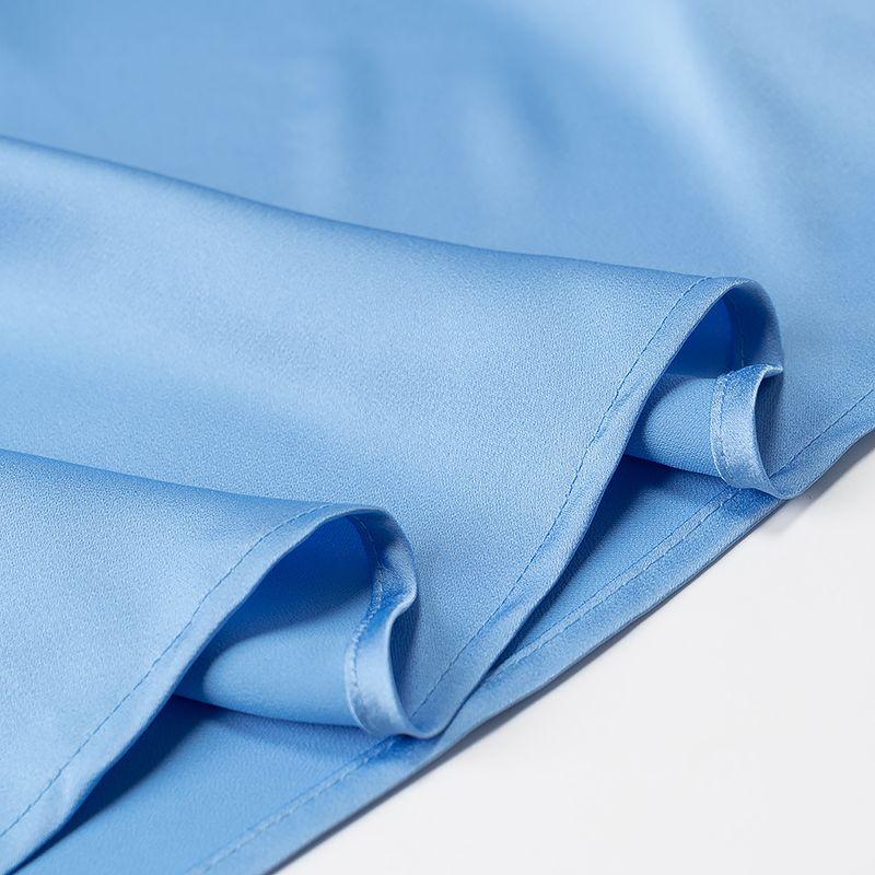 Kaslead New Arrival Women's Clothing Fashion Style Fashion Simple and Short Halterneck Satin Dress