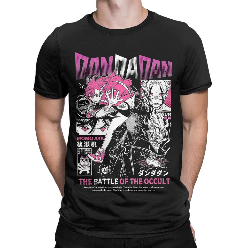 Print Dandadan Momo Anime T-Shirt Men's O-neck Short Sleeve Clothing  100%Cotton Summer Clothing