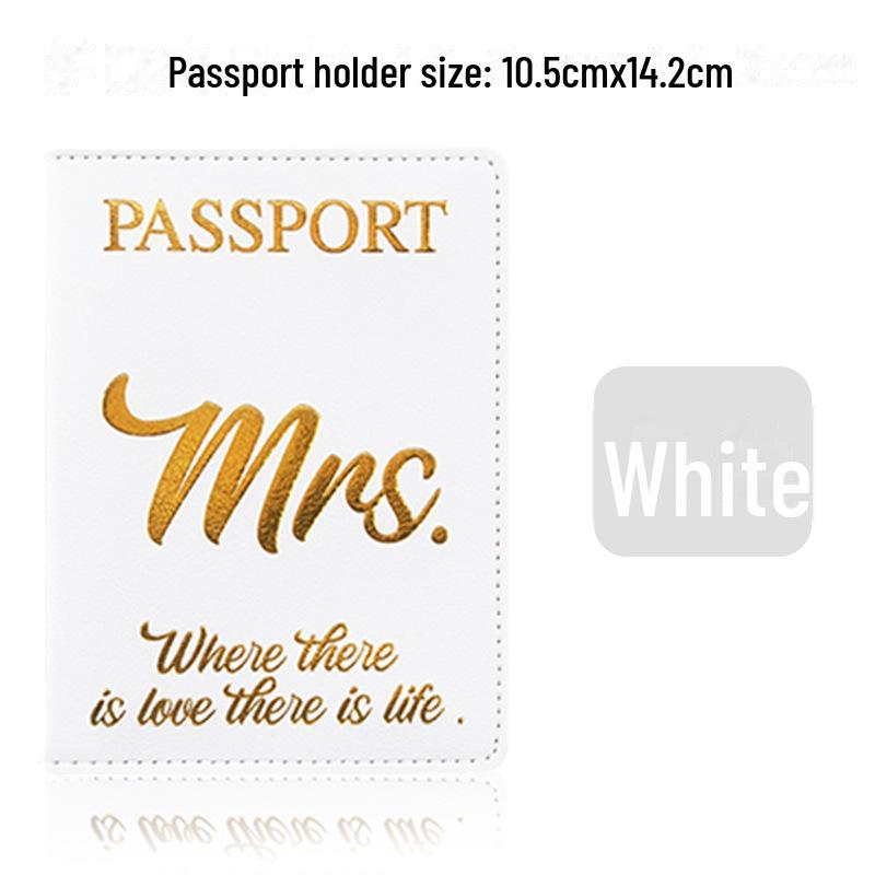 PU Leather Cross-Border Wedding Passport Holder Set with Lanyard & Luggage Tag
