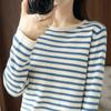 Navava Nk3587 Daily Casual Stripe Long Sleeve Knit Tee