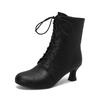 Fashion Autumn New Lace Up Ladies High Heel Shoes Strange Steampunk Boot Victorian Ankle Boots Women Pointed Toe Thick Soled Short Boots
