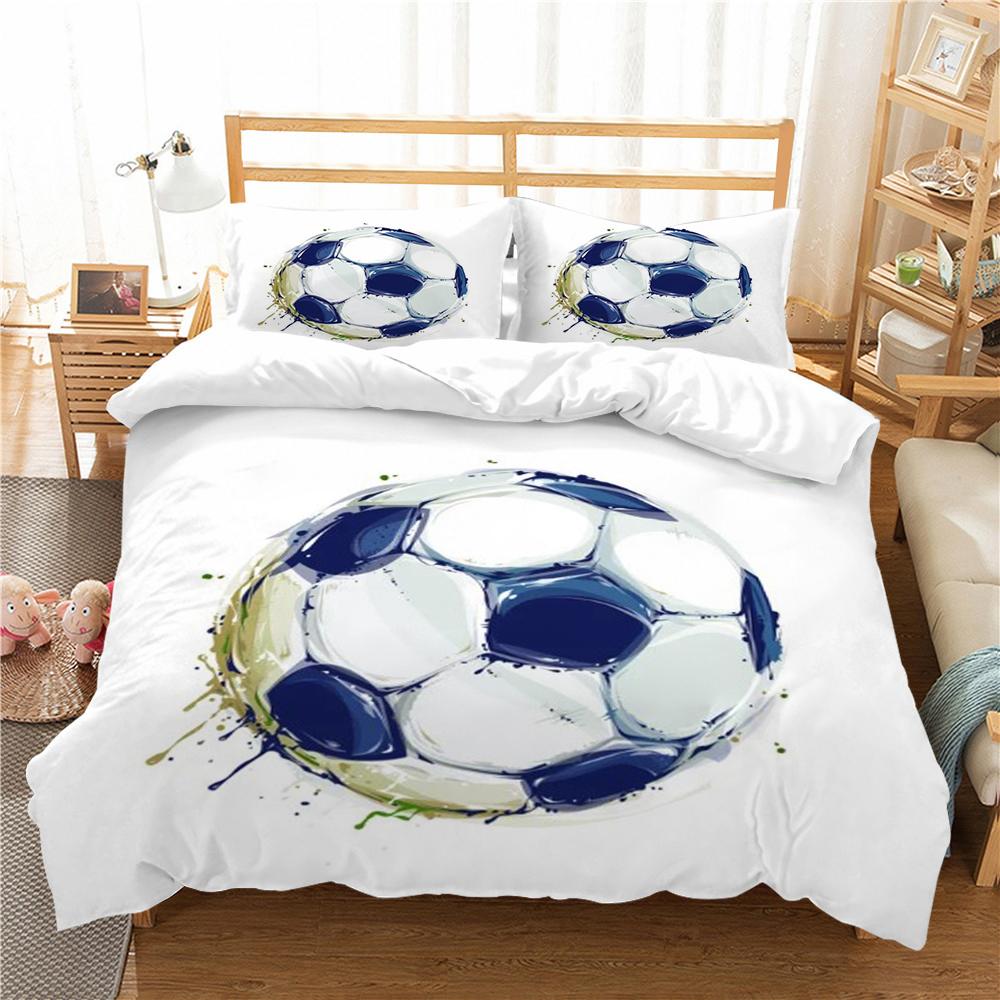 Set Letto 2/3 Pezzi Copripiumino di Alta Qualità Design Unico Stampa 3D Calcio Set Copripiumino con Cuscino