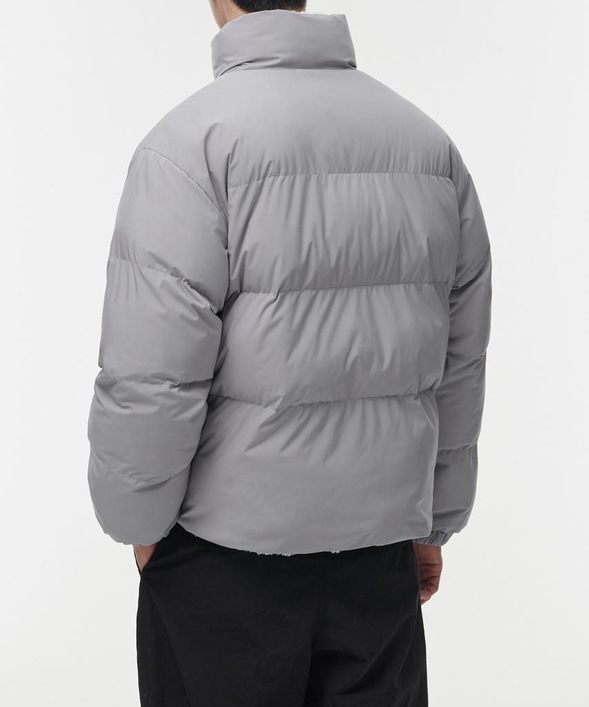 Musinsa Standard Daily Puffer Reversible Fleece Short Padded Jacket [Light Gray/Ivory]