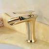 TLXT Gold Low-Profile Hot & Cold Bathroom Basin Faucet