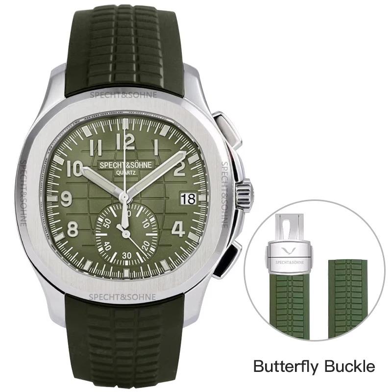 

Новые поступления Specht & Sohne брендовые мужские кварцевые часы 40 мм розовое золото из нержавеющей стали мужские функциональные 5167 спортивные наручные часы 5 бар butterfly buckle зелёный