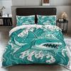 Three-Piece Quilt Cover Painted Shark Children'S Bedding Boys And Girls Quilt Cover Pillowcase Home Textile Kit