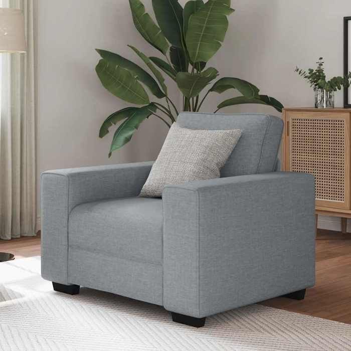 VidaXL Armchair Light Grey 60 Cm Fabric, Single Sofa Armchair, Accent Chair, Relaxation Armchair, Armchair of 4105146