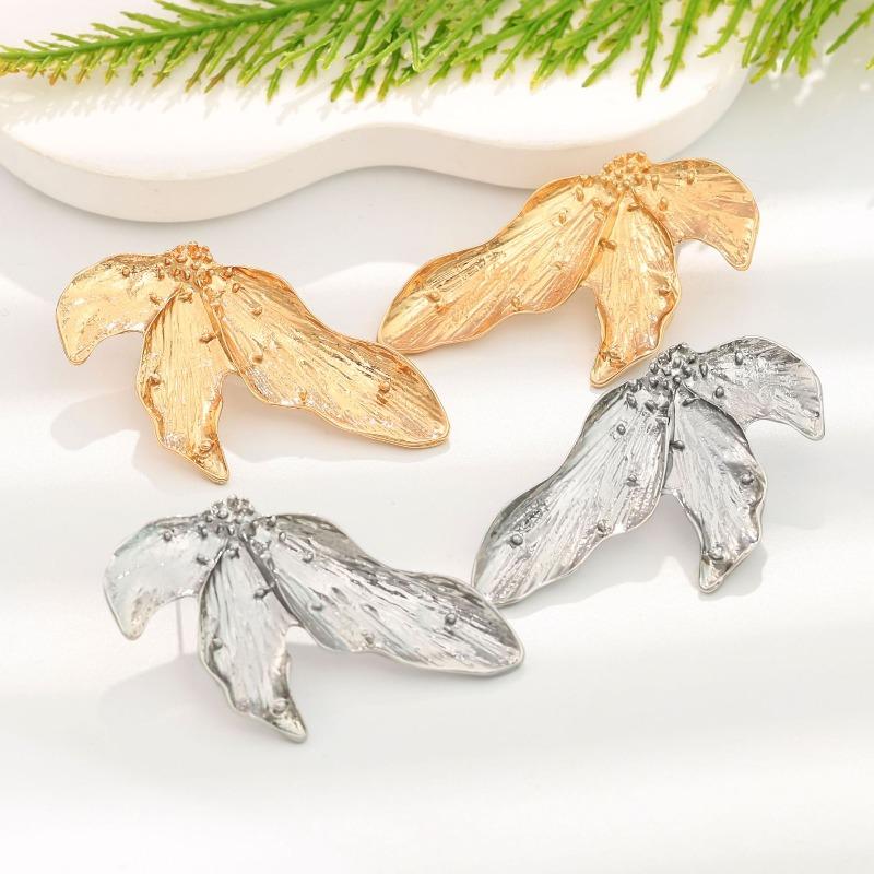 Vintage Metal Gold Color Flower Big Earrings For Women Fashion Floral Statement Earrings Jewelry Gift
