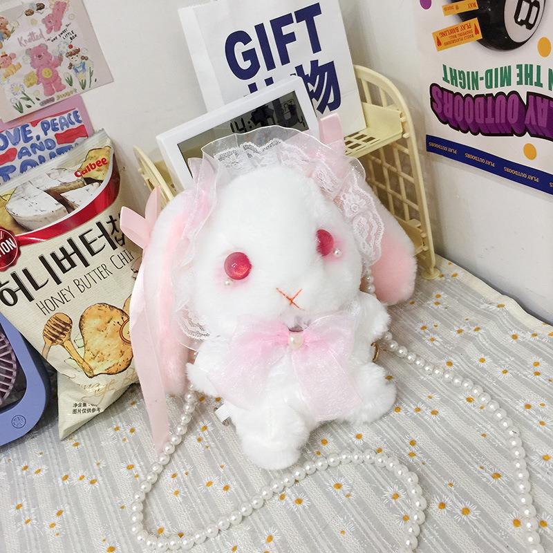 

Милая сумка-кролик Лолита, кружевная кукла, плюшевая сумка через плечо, сумка на плечо в виде куклы-сердечка для девочки розовый