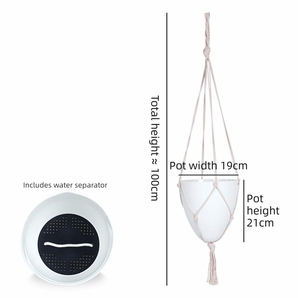 White Hanging Plant Pot Eggshell Shape Planter Self Watering Plant Pot  Indoor Outdoor Ornament