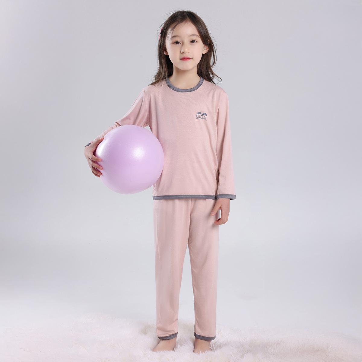 

2025 Новый подростковый детский пижамный комплект, летняя модальная домашняя одежда для мальчиков и девочек, домашняя одежда для малышей, тонкие наряды с кондиционером, одежда для сна из ледяного шелка 90cm