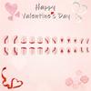 24 Pcs Valentines Day Press On Nail Short False Nail Lovely Heart Stick on Nail French Tip Acrylic Nail for Party