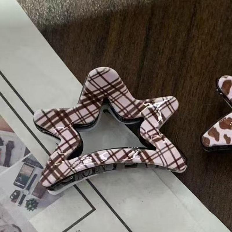 Elegante Fermaglio per Capelli Coreano con Charms a Forma di Stella in Acetato Acconciatura Ideale per Donne
