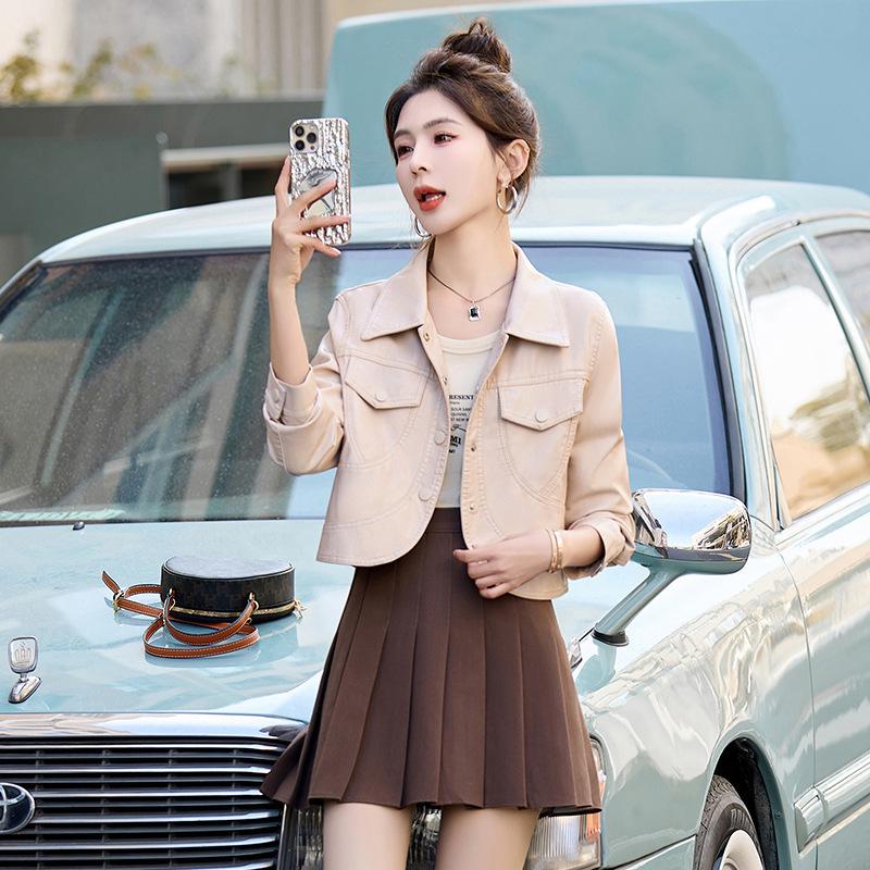 

Women’s Trendy Hong Kong & Korean Style Sheepskin Leather Jacket L