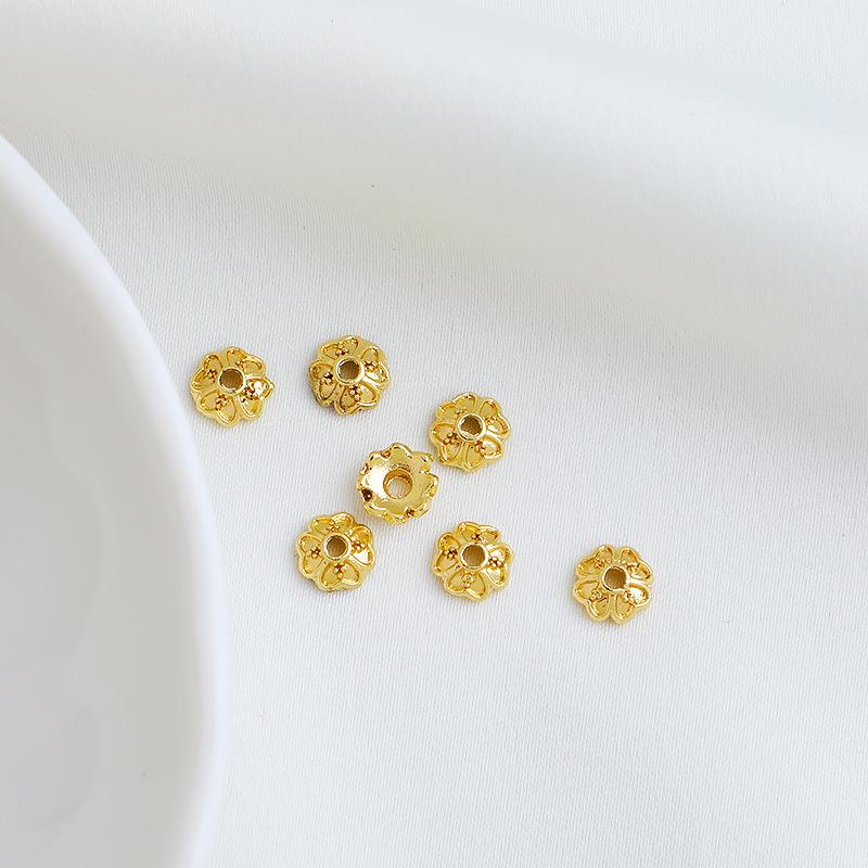 14K Gold Filled Flower Petal Separator Cap for DIY Beading Accessories