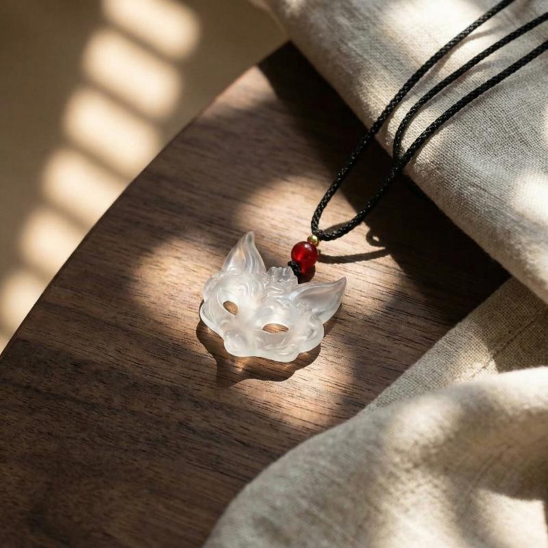 Unisex Durchsichtiger Tiermasken Anhänger Charm Für Freunde Paare Geschenk Traditioneller Chinesischer Stil Neue Halskette