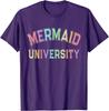 Funny MERMAID UNIVERSITY Girl Team Mom Daughter Swimming Dad T-Shirt