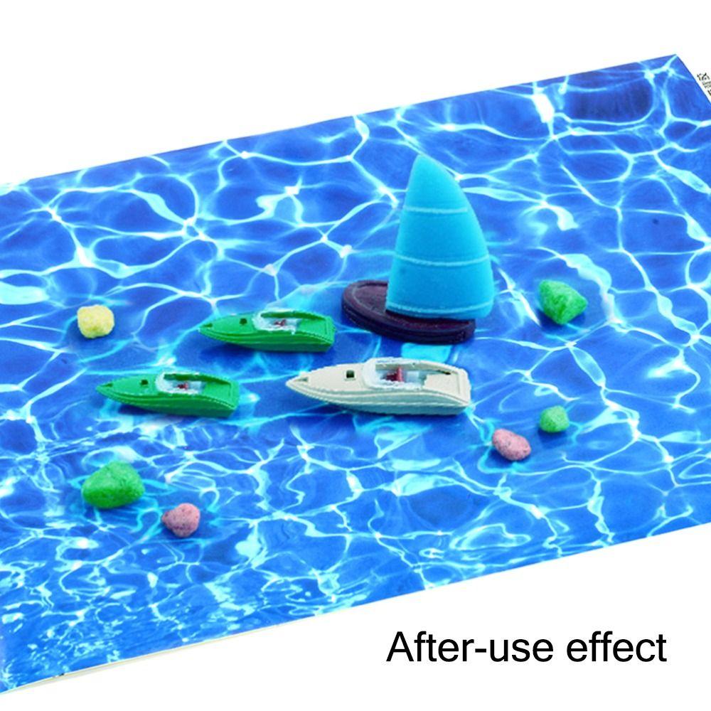 Transparent Blue Simulation Water Grain Sticker Paper Sand Table Making Sand Table