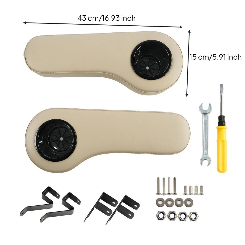 Golf Vehicle Rear Seat Armrest No Drilling Required