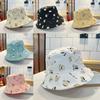 Stylish Korean Durian Embroidered Double-sided Fisherman Hat For Women Spring/summer Sun Protection Bucket Hat