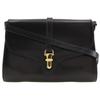 Old Gucci Shoulder Bag 2-way Clutch Black Calfskin Women Used