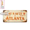 Vintage City Coordinate Garden Dining Room Flag Year Print Metal License Plate Sign Retro D Flat Printed Tin Plaque Wall Deco