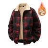American Style Suede Collar with Added Velvet and Thick Checkered Pattern for Sports and Leisure Outdoor Men's Jacket and Cotton Jacket