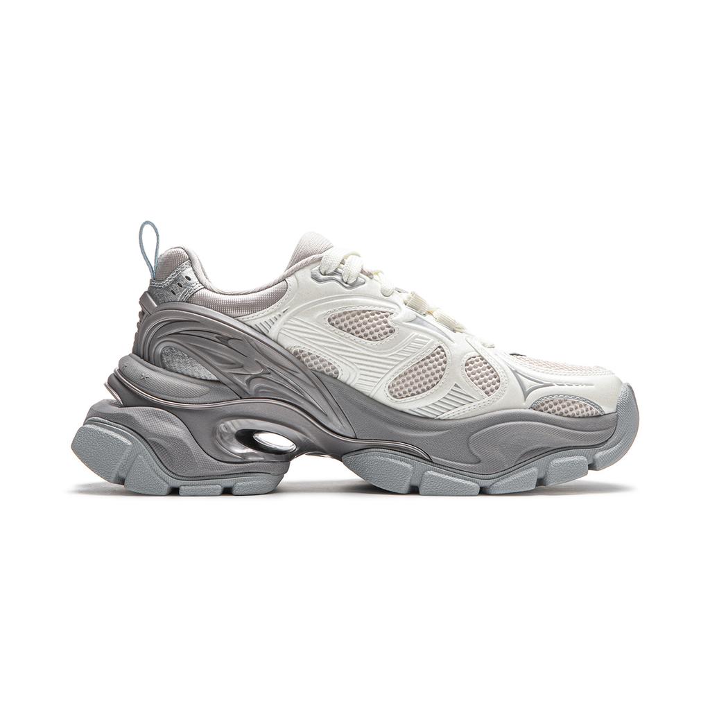 Li Ning Project Cici Trendy Thick Sole Fashion Shock Absorption Non-Slip Wear-Resistant Support Increased Height Low-Top Casual Shoes AGCU262-3