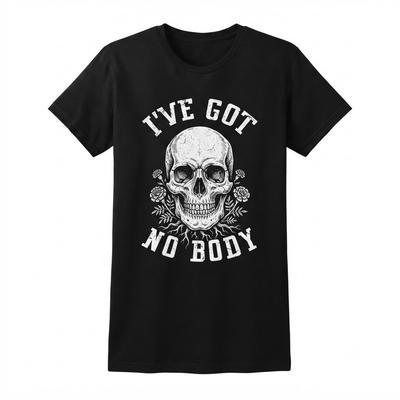 I've Got No Body Funny Halloween Skeleton Head T-shirt Tee