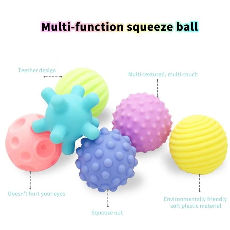 Baby Toys Hands Touch Ball Sensory Toy Infant rattle Massage Kawaii Soft Ball Tactile Developing For Babies