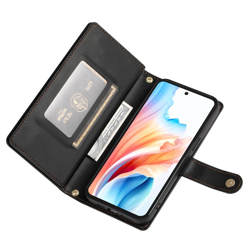 For Google Pixel 10a Case Zipper Pocket Wallet Leather Phone Cover with Straps