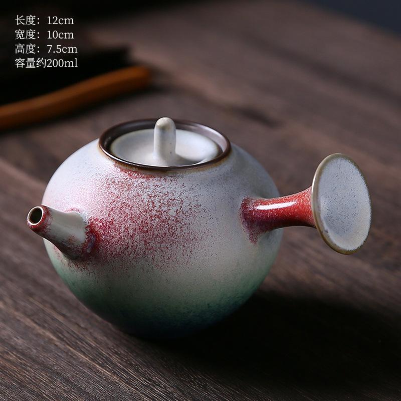 Ceramic Kiln-Formed Teapot Retro Style Handmade Tea Infuser Kung Fu Tea Set