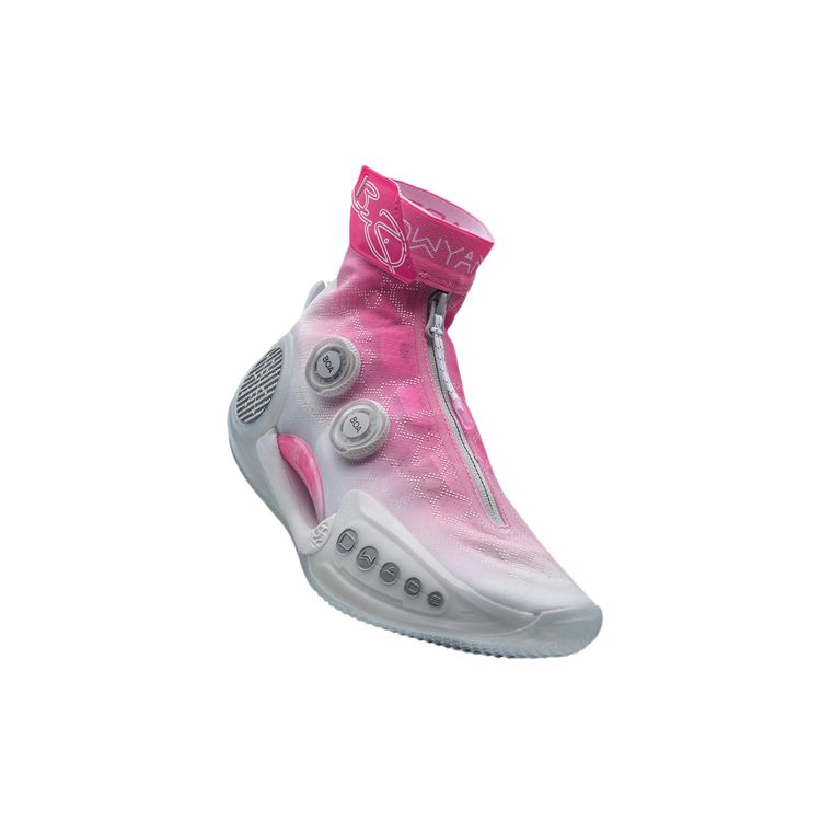 Li Ning Wow 9 Wade 9 Infinity Release Basketbalové boty s vysokým svrškem Dámské basketbalové boty Bílé Růžové ABER002-2
