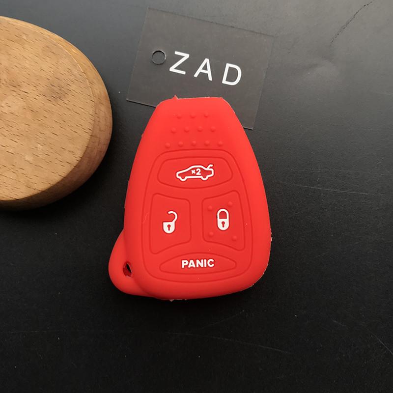 ZAD Silicone Key Cover Case Holder for JEEP Wrangler Cherokee Chrysler Liberty Pacifica Sebring Aspen Magnum Charger Protect Key