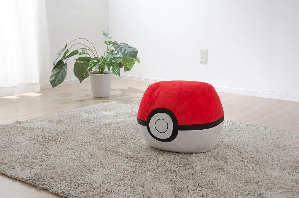 Seltan Made in Japan Ottoman Stool Leg Rest Pokemon Washable Cover Monster Ball Fold Resistant Sugo Beads Red A901a-651WH/653RED/564BK