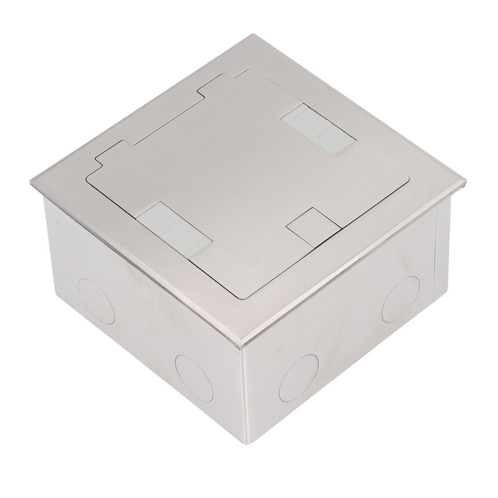 Recessed Floor Outlet Box Water Proof Stainless Steel Flat Socket 16A 2 3 Holes USB Port Silver