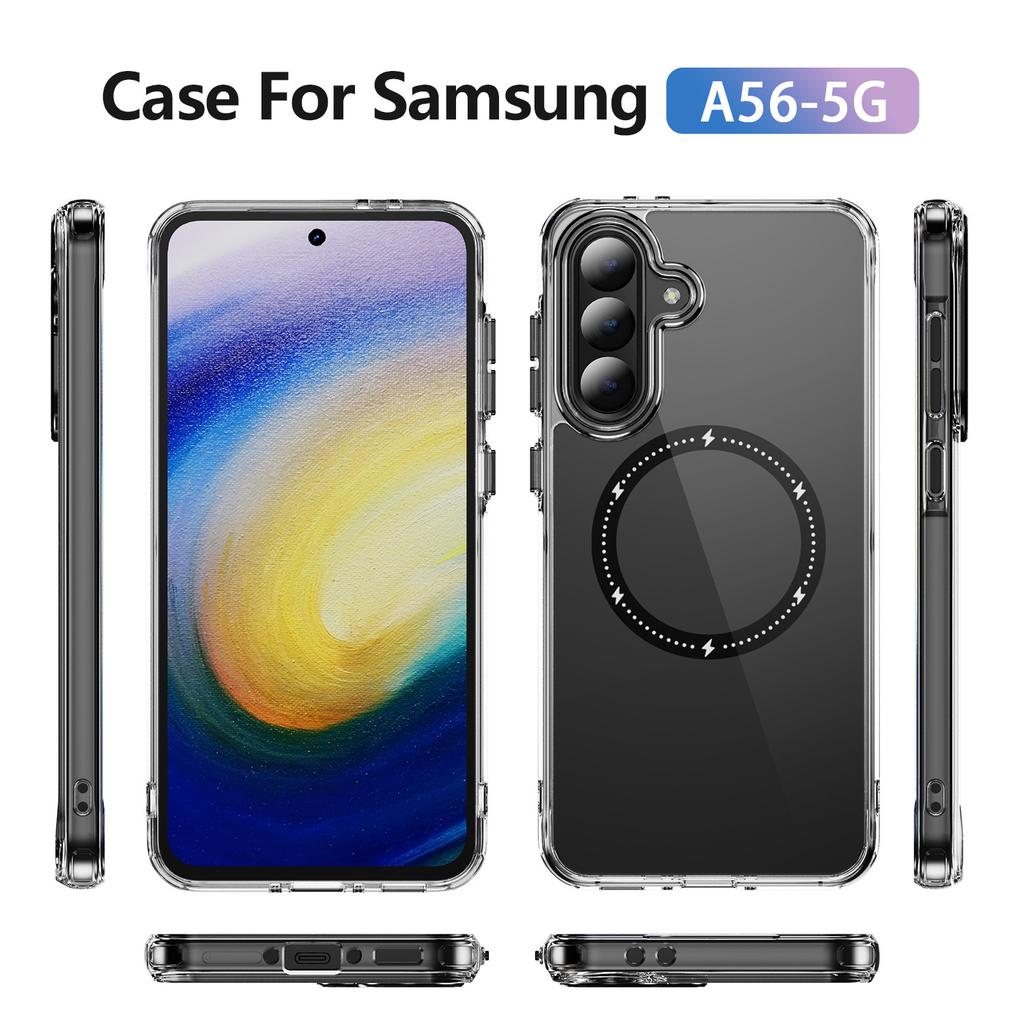 New Product for Samsung Phone Case, Korean Ins Style Transparent Phone Protective Case, Magnetic Suction Phone Case, Hard Shell